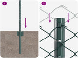 Chainlink Fence with Post 10 x 0.6 m PVC-Coated Steel Green 3336230
