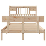 ZNTS Bookcase Bed without Mattress 120x190 cm Small Double Solid Wood Pine 3321822
