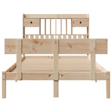 ZNTS Bookcase Bed without Mattress 120x190 cm Small Double Solid Wood Pine 3321822