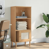 Bookcase SENJA Rattan Look Brown 60x35x130 cm Solid Wood Pine 358058