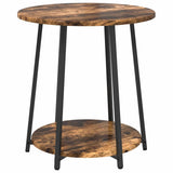 Side Table Set with Shelf 2 pcs Smoked Oak and Black 869704
