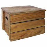 Storage Crate Set 2 Pieces Solid Mahogany Wood 244498