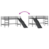 Kids'Loft Bed Frame with Slide Black and Anthracite 42020774