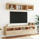 5 Piece TV Wall Units with LED Sonoma Oak Engineered Wood 3216720