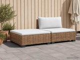 2 pcs Rattan Lounge Set with Cushions GENDT Natural Rattan 42034409