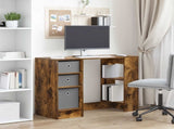 Desk with Drawer Smoked Oak 100 x 40 x 75 cm Engineered Wood 8000456