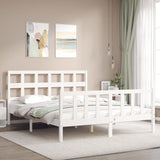 Bed Frame without Mattress White 160x200 cm Solid Wood Pine 3193022