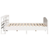 Bed Frame without Mattress White 200x200 cm Solid Wood Pine 3306214