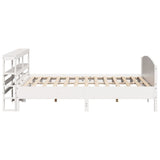 Bed Frame without Mattress White 200x200 cm Solid Wood Pine 3306214