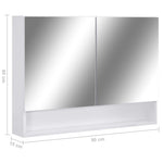 ZNTS LED Bathroom Mirror Cabinet White 80x15x60 cm MDF 323604