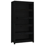Book Cabinet Black 80x35x154 cm Solid Wood Pine 821693