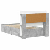 Bed Frame with Storage with Headboard Concrete Grey 75 x 190 cm 3433802