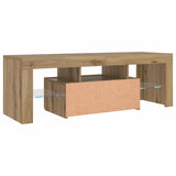 TV Cabinet with LED Lights Artisan Oak 120x36.5x40 cm Engineered Wood 856302