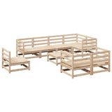 9 Piece Garden Sofa Set Solid Wood Pine 3299508