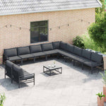 Garden Sofa Set with Cushion Anthracite Steel 3379007