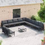 Garden Sofa Set with Cushion Anthracite Steel 3379007