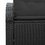 Garden Sofa with Cushion Black 124 x 62 x 69cm Poly Rattan 42006741