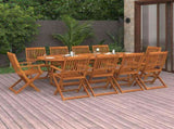 11 Piece Garden Dining Set 220x90x75 cm Solid Wood Acacia 3086975
