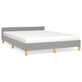 Bed Frame without Mattress Light Grey 180x200cm Super King Fabric 349893