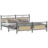 Metal Bed Frame without Mattress Sonoma Oak 193x201 cm 3325100