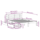 Bed Frame with Drawers without Mattress White 135x190 cm Double 3302001