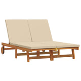 Sun Lounger Brown 125 x 200 x 84 cm Solid Acacia Wood 3325190