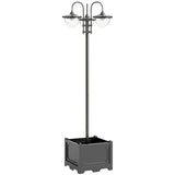 189cm 3-head Solar Lamp Post, Street Light with Planter, Automatic-on, 6 Hour Max Outdoor Ready LED T3398P548527