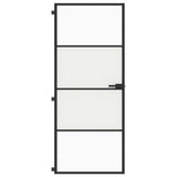 Interior Door Slim Black 83x201.5 cm Tempered Glass and Aluminium 155118