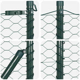 Fence with Posts Green 0.4 x 100 m PVC-coated steel 3352730