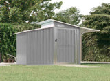 Garden Shed Grey 270x130x208.5 cm Galvanised Steel 316243