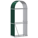 Log Holder Green 80x45x190 cm Galvanised Steel 364540