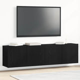 TV Cabinets 2 pcs Black Oak 160x30x41 cm Engineered Wood 862197