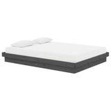 Bed Frame without Mattress Grey Solid Wood 140x190 cm 819954