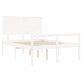 Senior Bed without Mattress White 140x190 cm Solid Wood 3195462