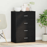 Sideboard with Drawer Black Oak 60 x 31 x 84 cm Engineered Wood 871674