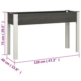 Garden Raised Bed Grey 120x40x75 cm WPC 362566