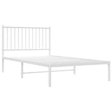 Metal Bed Frame without Mattress with Headboard White 100x190cm 350925