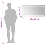 LED Bathroom Mirror Transparent 100 x 50 cm Tempered Glass 42045842