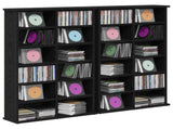CD Cabinet 2 pcs Black Oak 60 x 17 x 92 cm Engineered Wood 8012733
