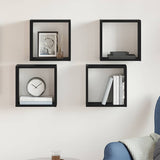 Wall Cube Shelves 4 pcs Black Oak 30x15x30 cm Engineered Wood 862056