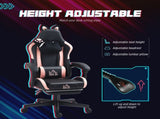 Cat Ear and Paw Reclining Office Chair, with Footrest - Black/Pink T3398P377434