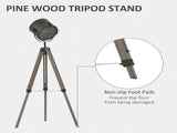 Floor Lamp with Adjustable Tripod for Living Room Bedroom, Vintage Spotlight Reading Lamp with Wood T3398P342225
