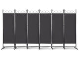 5.74FT 6-Fold Top With Shape 130g Polyester Cloth Plastic Feet Carbon Steel Frame Foldable Screen 19058030