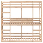 Triple Bunk Bed without Mattress 90x190 cm Single Solid Wood Pine 3284257