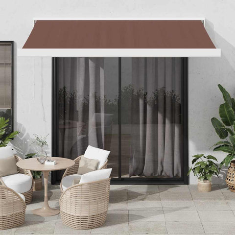 ZNTS Manual Retractable Awning Brown 350x250 cm 3215719