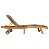 Sun Lounger Brown and Taupe Polyester 42032685