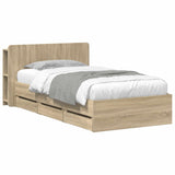 Bed Frame with Storage Sonoma Oak 80 x 200 cm Engineered Wood 3433917