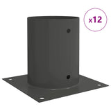 Round Ground Anchor 12 pcs Anthracite 18 x 18 x15 cm Metal 42030131