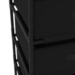 ZNTS Storage Rack with 4 Fabric Baskets Steel Black 322622