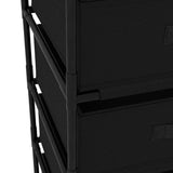 ZNTS Storage Rack with 4 Fabric Baskets Steel Black 322622